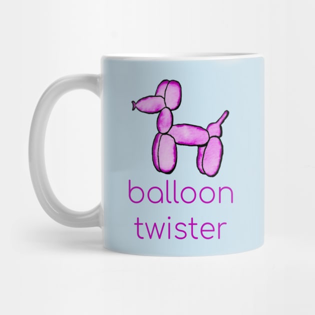 Pink Watercolor Balloon Dog - Balloon Twister by KelseyLovelle